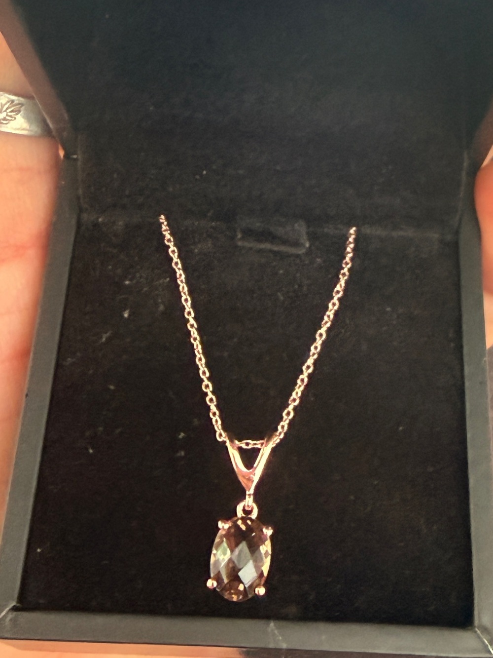 Authentic Le Vian Smoky Quartz Pendant Necklace – Rose Gold Plated 925 Sterling